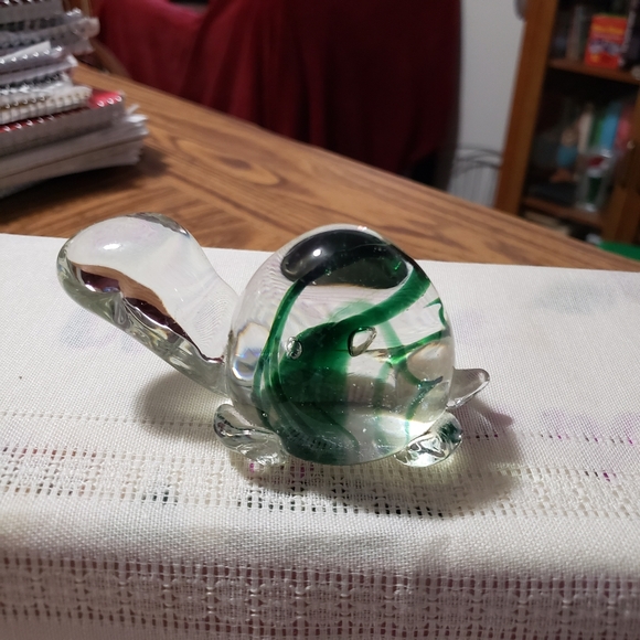 Beautiful Glass Turtle with green swirls by Gorgeous Designs - Picture 3 of 7